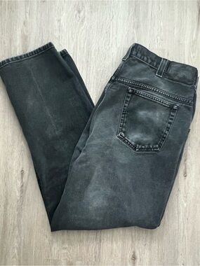 Vintage Y2K Jeans Mens 40x34 Baggy Streetwear Loose Black Denim Wide Leg Preppy